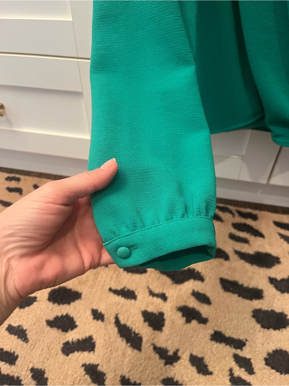 Sezane Abelia Emerald Green Wrap-Style Blouse - Picture 3 of 4